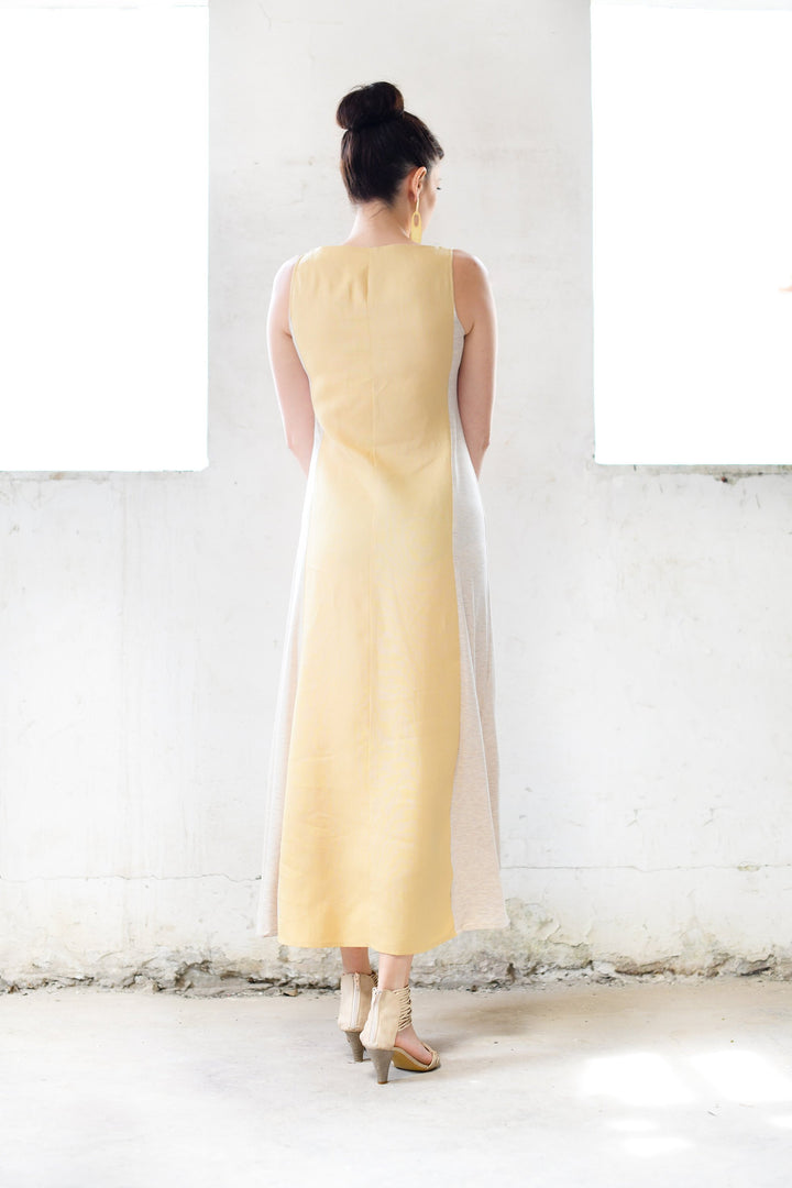 Sand Color Linen  Maxi Dress