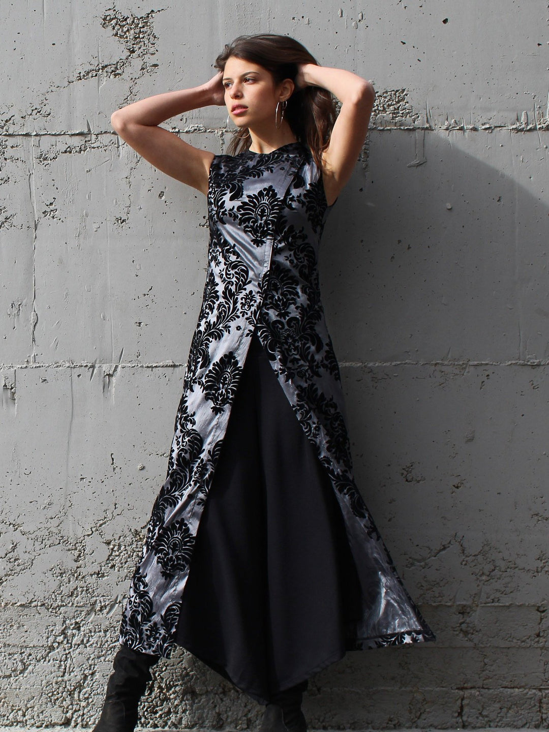 Women Warrior Maxi Tunic L / Golden Mat Diamond Brocade Women Warrior Maxi Tunic L / Golden Mat Diamond Brocade