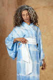 Sky Blue Hand Dyed  Kimono Robe