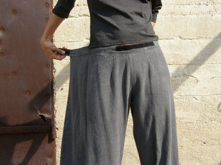 Grey Origami Trousers - 4 Way Women Wrap Pants