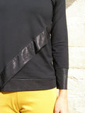 Asymmetrical Black Tunic with Shiny Edges 
